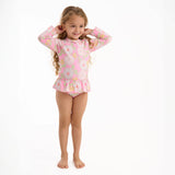 Toddler Girls Peonies Rashguard-Gerber Childrenswear Wholesale