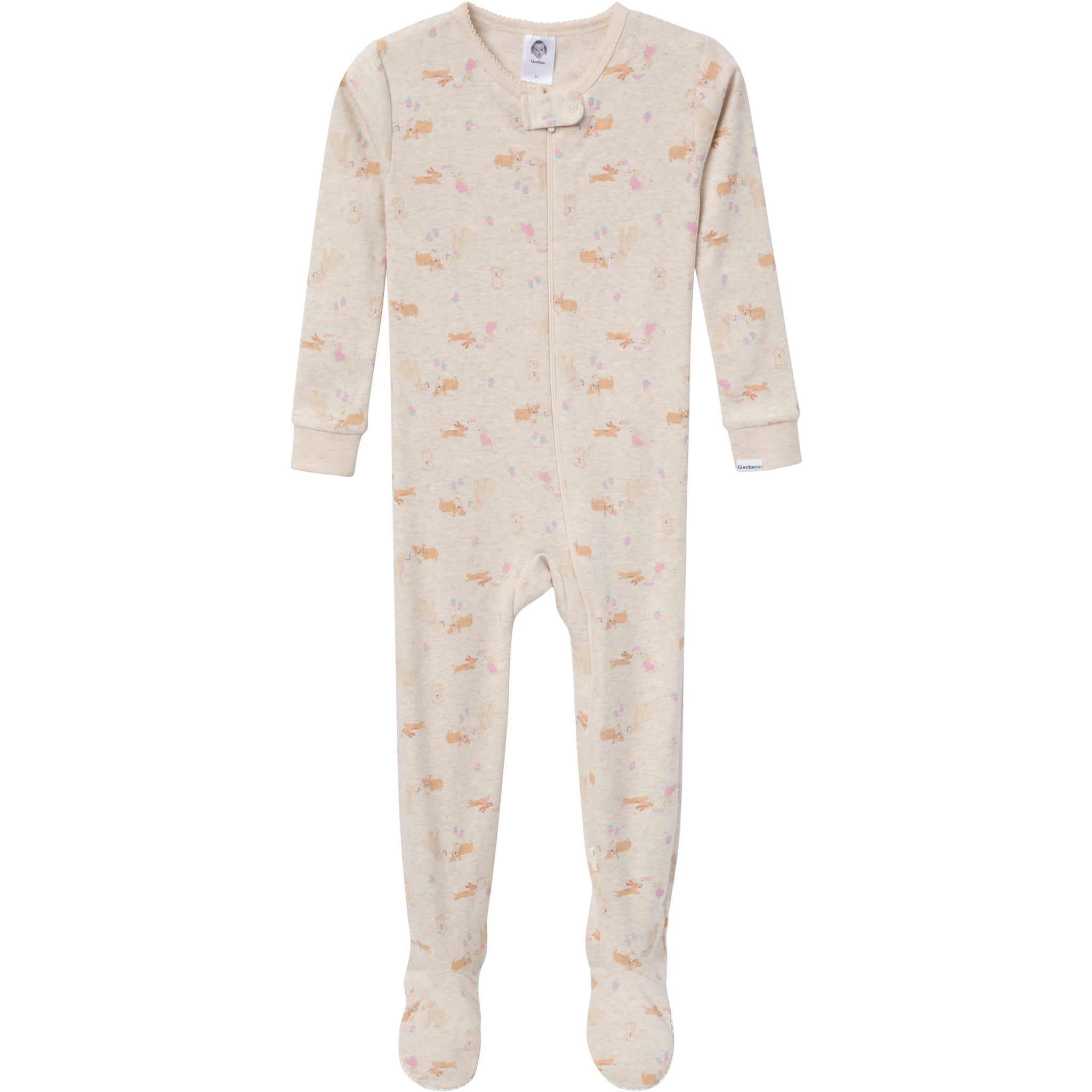 4-Pack Baby & Toddler Girls Dogs Snug-Fitting Footed Pajamas-Gerber Childrenswear Wholesale