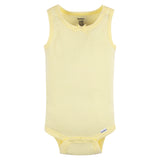 5-Pack Baby Girls Orange Flowers Sleeveless Onesies® Bodysuits-Gerber Childrenswear Wholesale