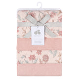 4-Pack Baby Girls Pink Cotton Flannel Blanket-Gerber Childrenswear Wholesale