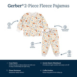 2-Piece Infant & Toddler Girls Ivory Floral Fleece Pajamas-Gerber Childrenswear Wholesale