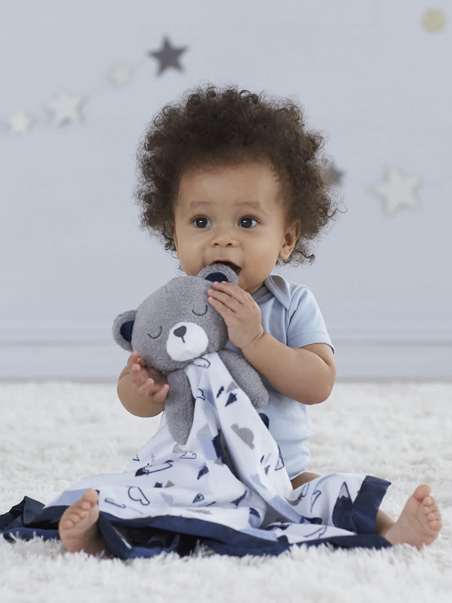 Baby Boys Bear Security Blanket-Gerber Childrenswear Wholesale