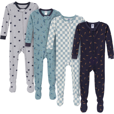 4-Pack Baby & Toddler Boys Music Snug-Fitting Footed Pajamas-Gerber Childrenswear Wholesale