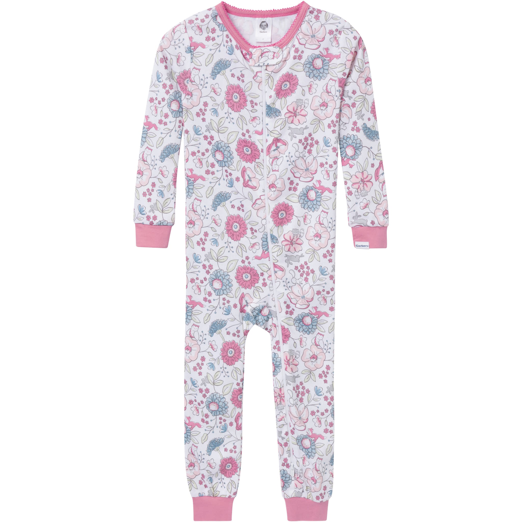 3-Pack Baby & Toddler Girls Woodland Floral Snug-Fitting Footless Pajamas-Gerber Childrenswear Wholesale