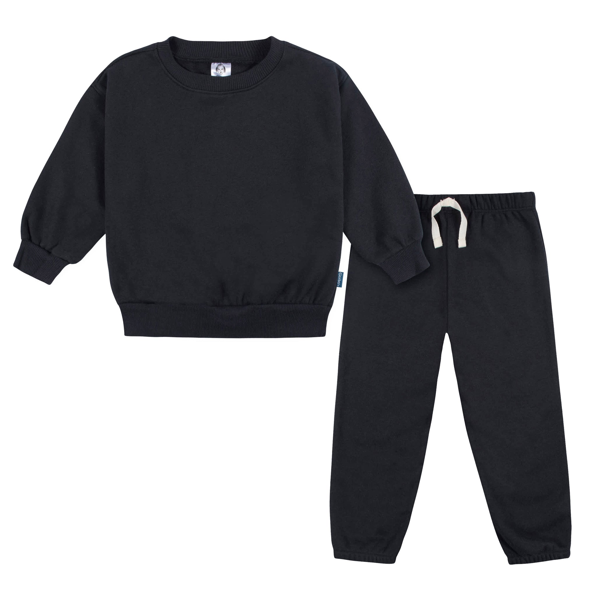 2-Piece Baby & Toddler Boys Black Fleece Set-Gerber Childrenswear Wholesale