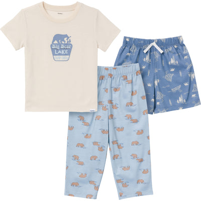 3-Piece Toddler Boys Bear T-Shirt, Shorts & Pants Pajama Set-Gerber Childrenswear Wholesale