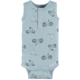 4-Pack Baby Boys Blue Bike Sleeveless Onesies® Bodysuits-Gerber Childrenswear Wholesale