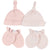 4-Piece Baby Girls Pink Hat and Mitten Set-Gerber Childrenswear Wholesale