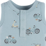 4-Pack Baby Boys Blue Bike Sleeveless Onesies® Bodysuits-Gerber Childrenswear Wholesale