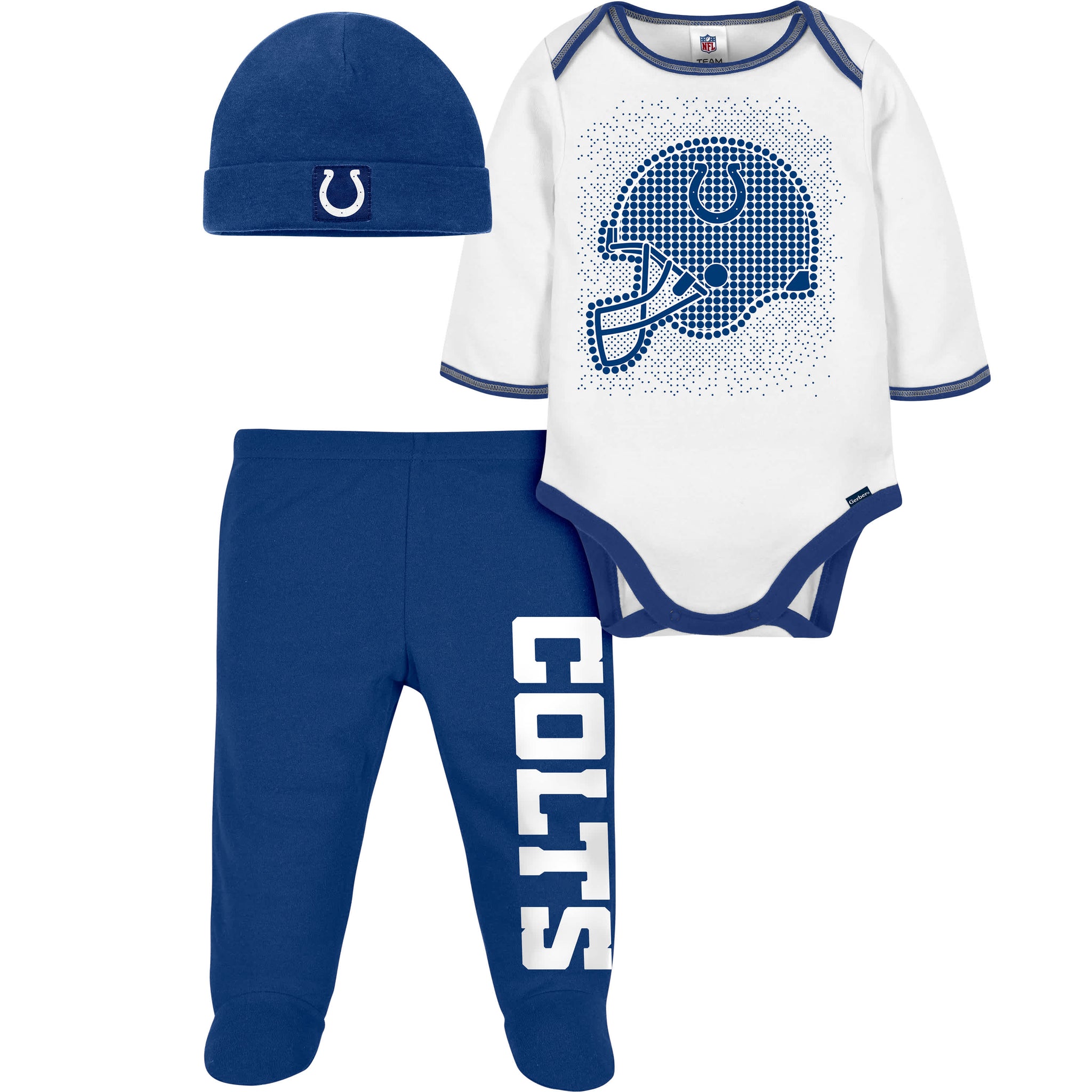 3-Piece Baby Boys Colts Bodysuit, Footed Pant, & Cap Set-Gerber Childrenswear Wholesale