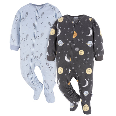 2-Pack Baby & Toddler Boys Space Fleece Pajamas-Gerber Childrenswear Wholesale