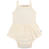 3-Pack Baby Girls Antique White Sleeveless Skirted Onesies® Bodysuits-Gerber Childrenswear Wholesale