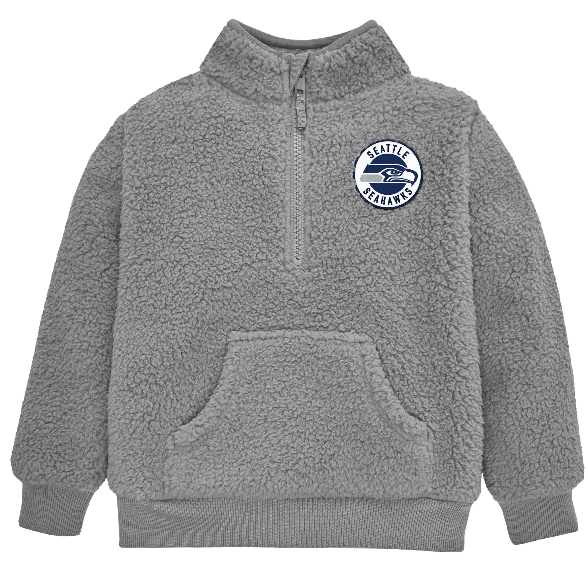 Infant & Toddler Boys Seahawks 1/4 Zip Sherpa Top-Gerber Childrenswear Wholesale