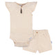 2-Pack Baby Girls Light Oatmeal Heather Bodysuit and Shorts Set-Gerber Childrenswear Wholesale