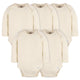 5-Pack Baby Natural Premium Long Sleeve Lap Shoulder Onesies® Bodysuits-Gerber Childrenswear Wholesale