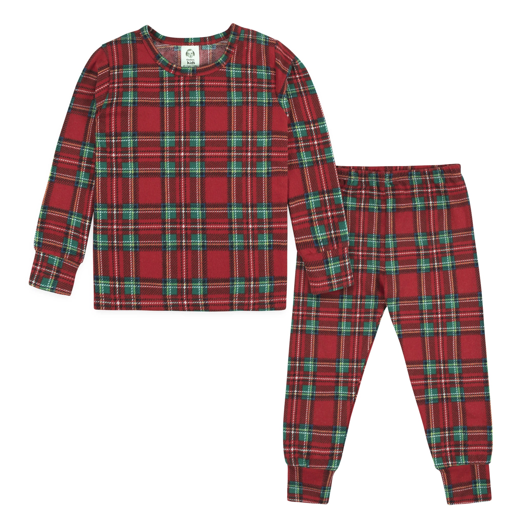 2-Piece Infant and Toddler Neutral Stewart Plaid Snug Fit Pajama Set-Gerber Childrenswear Wholesale