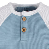 2-Pack Baby Boys Navy & Light Blue Long Sleeve Henley Onesies® Bodysuits-Gerber Childrenswear Wholesale