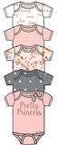 5-Pack Baby Girls Love You Organic Short Sleeve Onesies® Brand Bodysuits-Gerber Childrenswear Wholesale