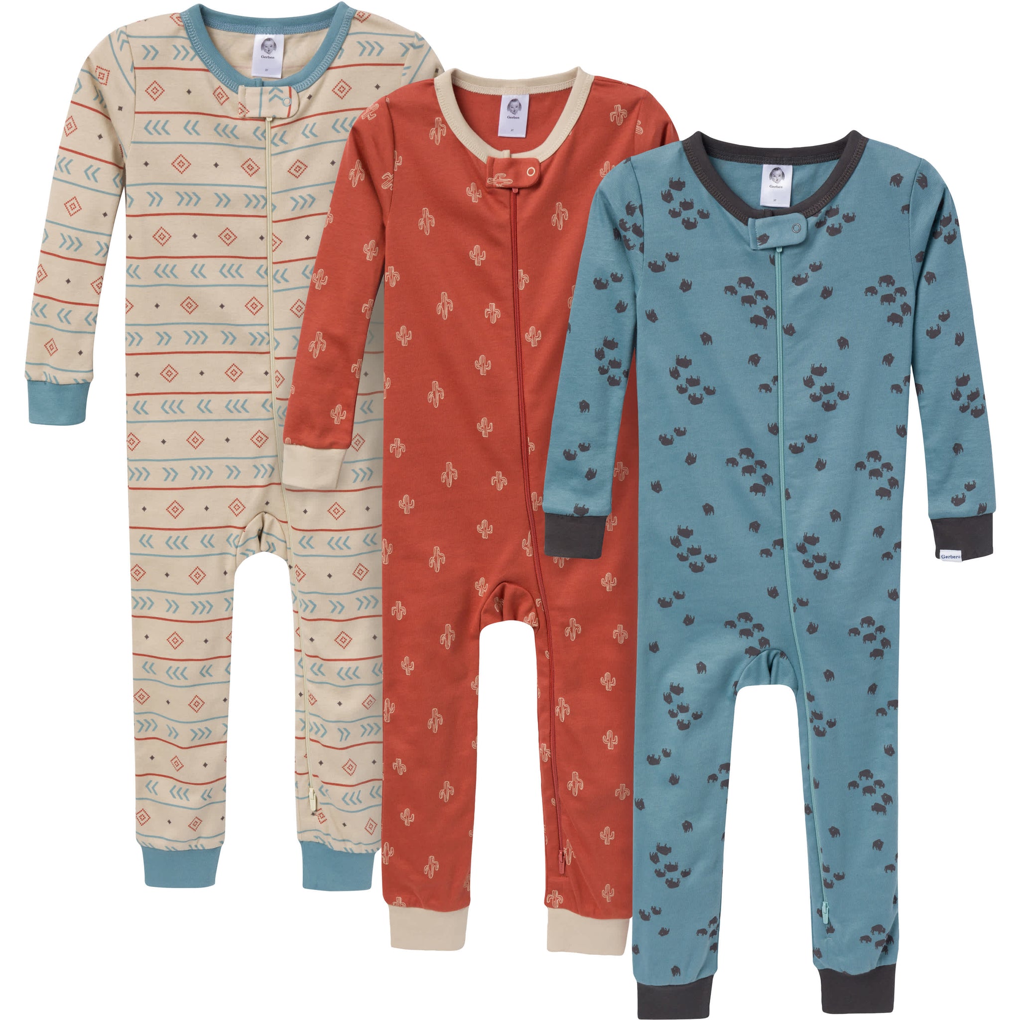 3-Pack Baby & Toddler Boys Buffalo Snug-Fitting Footless Pajamas-Gerber Childrenswear Wholesale