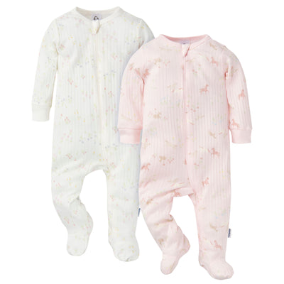 2-Pack Baby Girls Ponies Sleep 'N Plays-Gerber Childrenswear Wholesale