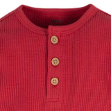 2-Pack Baby Boys Red & Heather Gray Long Sleeve Henley Onesies® Bodysuits-Gerber Childrenswear Wholesale