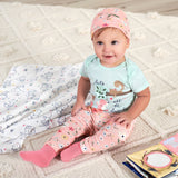 4-Pack Baby Girls Fox Caps-Gerber Childrenswear Wholesale