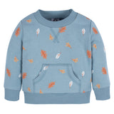 2-Piece Baby & Toddler Boys Blue Leaves Sweatshirt & Pant Set-Gerber Childrenswear Wholesale