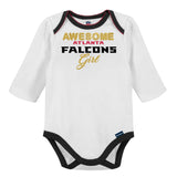 3-Piece Baby Girls Falcons Bodysuit, Footed Pant, & Cap Set-Gerber Childrenswear Wholesale