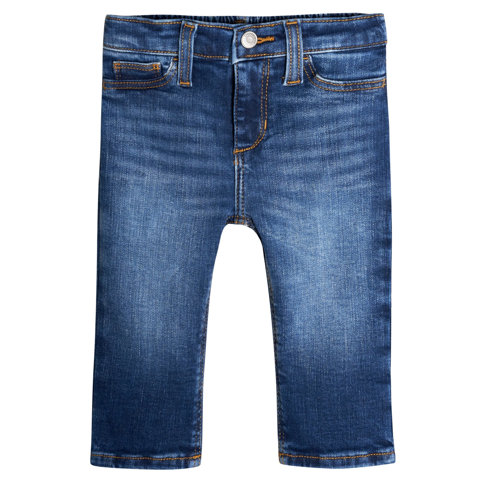 Baby Neutral Blue Straight Fit Jeans With Elastic Back-Gerber Childrenswear Wholesale