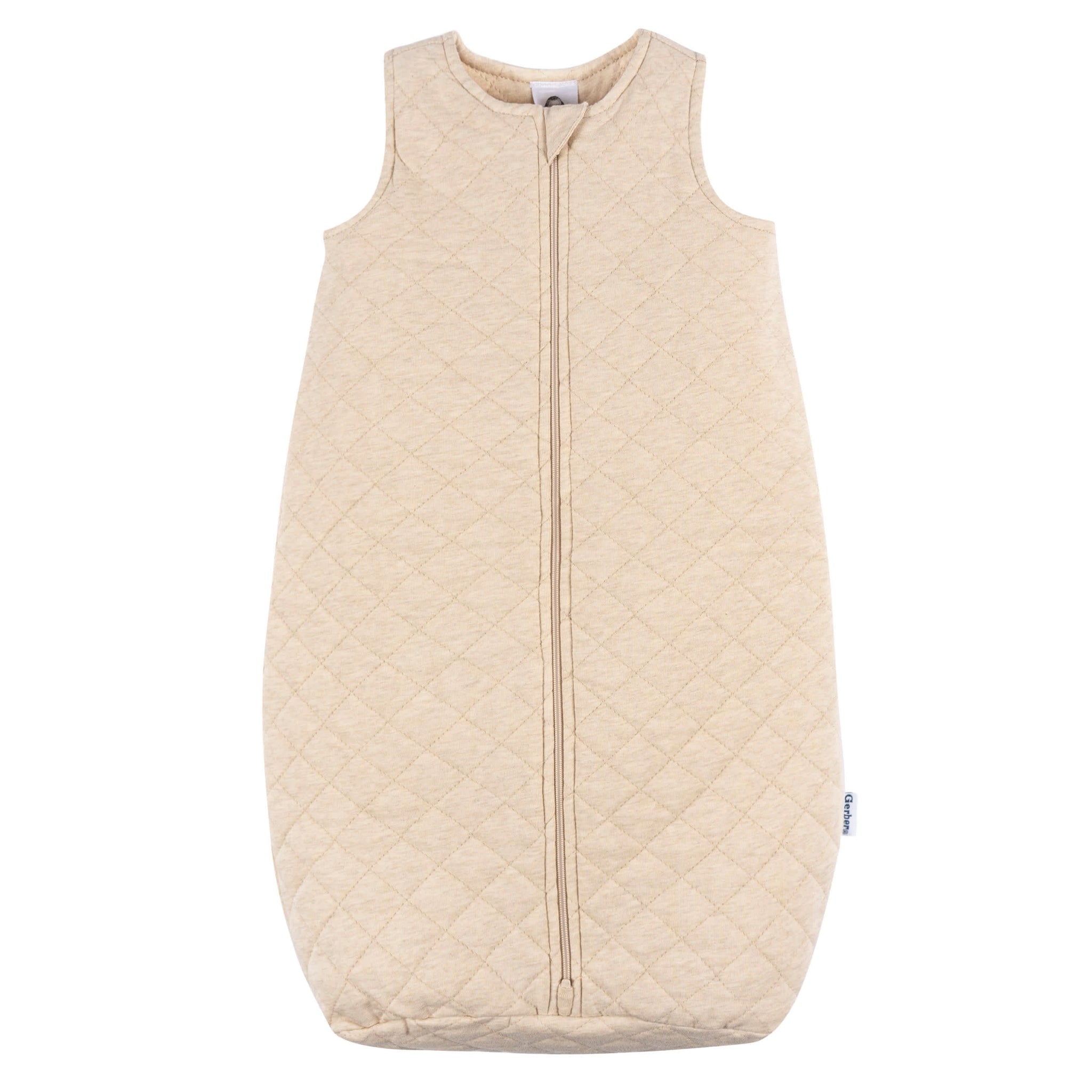 Baby Neutral Oatmeal Heather Quilted Jersey Wearable Blanket-Gerber Childrenswear Wholesale