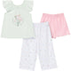 3-Piece Toddler Girls Wildflowers T-Shirt, Shorts & Pants Pajama Set-Gerber Childrenswear Wholesale