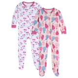 2-Pack Baby Girls Pears Footed Pajamas-Gerber Childrenswear Wholesale
