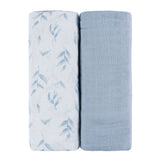 2-Pack Baby Boys Blue Leaf Swaddle Blanket-Gerber Childrenswear Wholesale