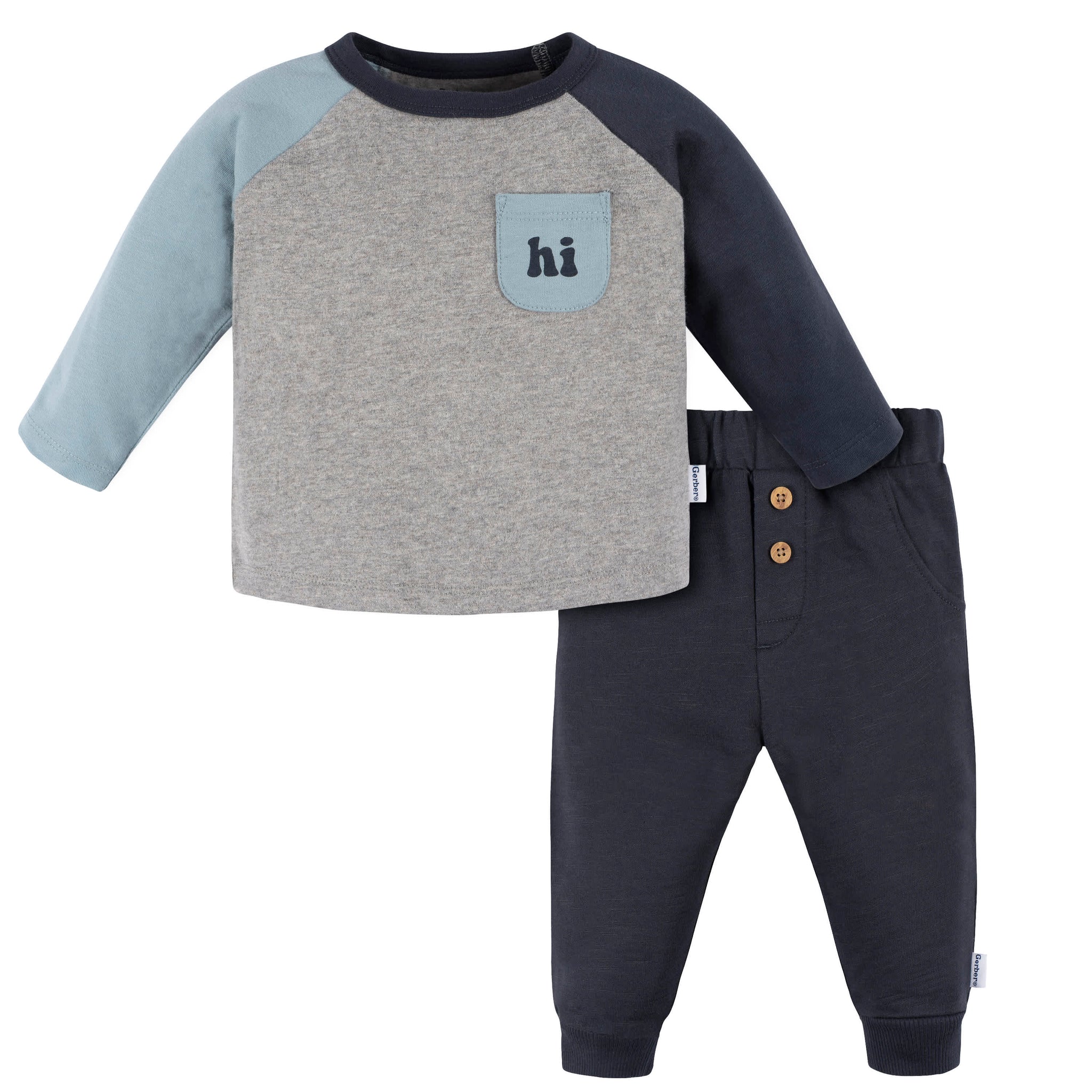 2-Piece Baby Boys Happy Jogger Set-Gerber Childrenswear Wholesale