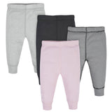 4-Pack Baby Girls Pink & Gray Active Pants-Gerber Childrenswear Wholesale