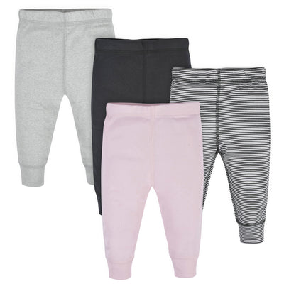 4-Pack Baby Girls Pink & Gray Active Pants-Gerber Childrenswear Wholesale