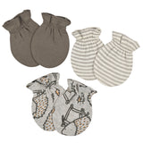 3-Pack Baby Boys Hedgehog No Scratch Mittens-Gerber Childrenswear Wholesale