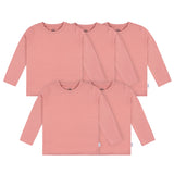 5-Pack Baby & Toddler Mauve Pink Premium Long Sleeve T-Shirts-Gerber Childrenswear Wholesale