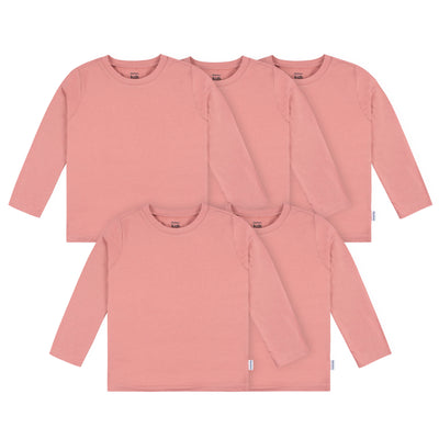 5-Pack Baby & Toddler Mauve Pink Premium Long Sleeve T-Shirts-Gerber Childrenswear Wholesale