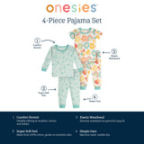 4-Piece Baby Girls Flowers Pajamas Sets-Gerber Childrenswear Wholesale