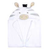 4-Piece Baby Neutral Grey Zebra Towel & Washcloths-Gerber Childrenswear Wholesale