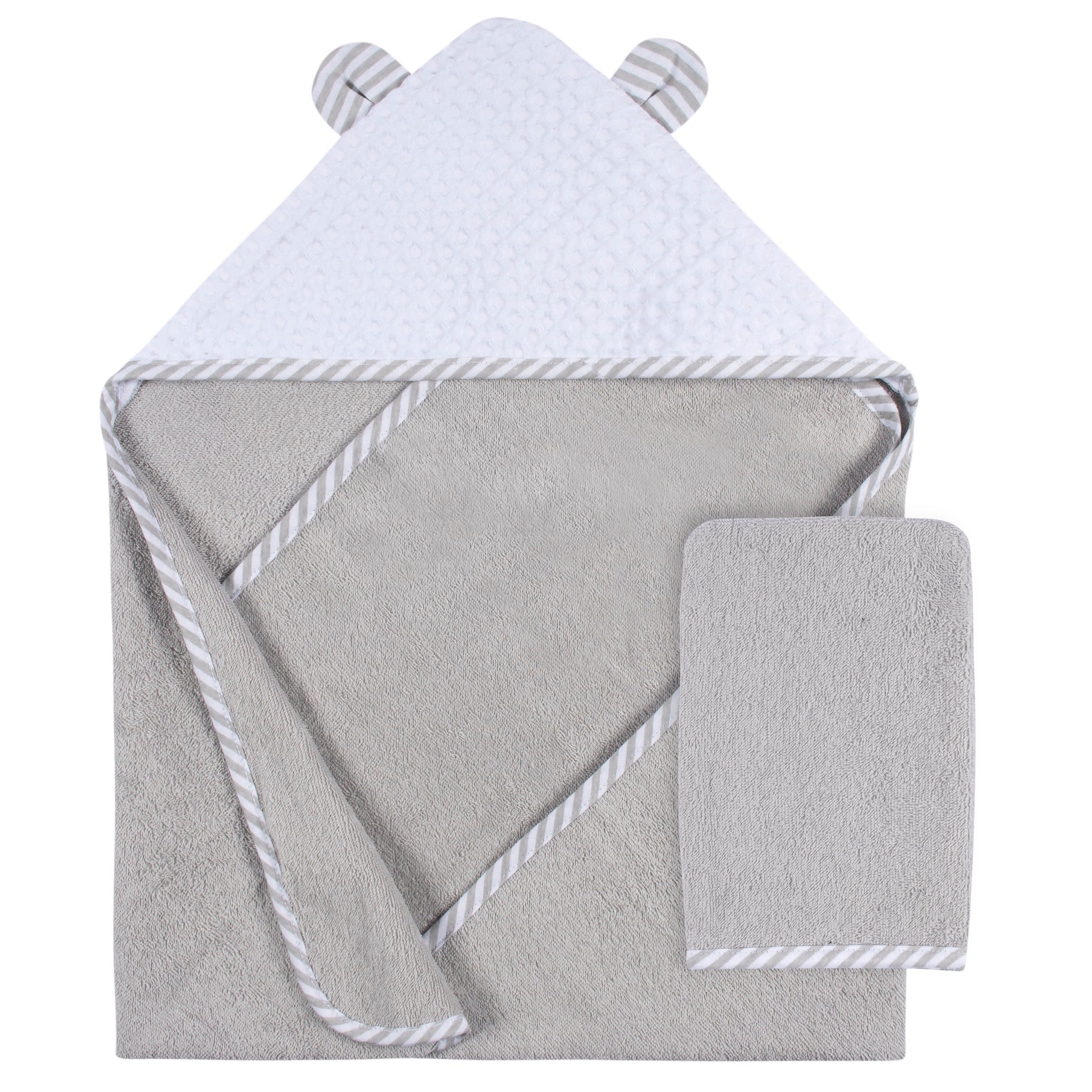 2-Pack Baby Boys Bear Hooded Towel and Washcloth Mitt Set-Gerber Childrenswear Wholesale