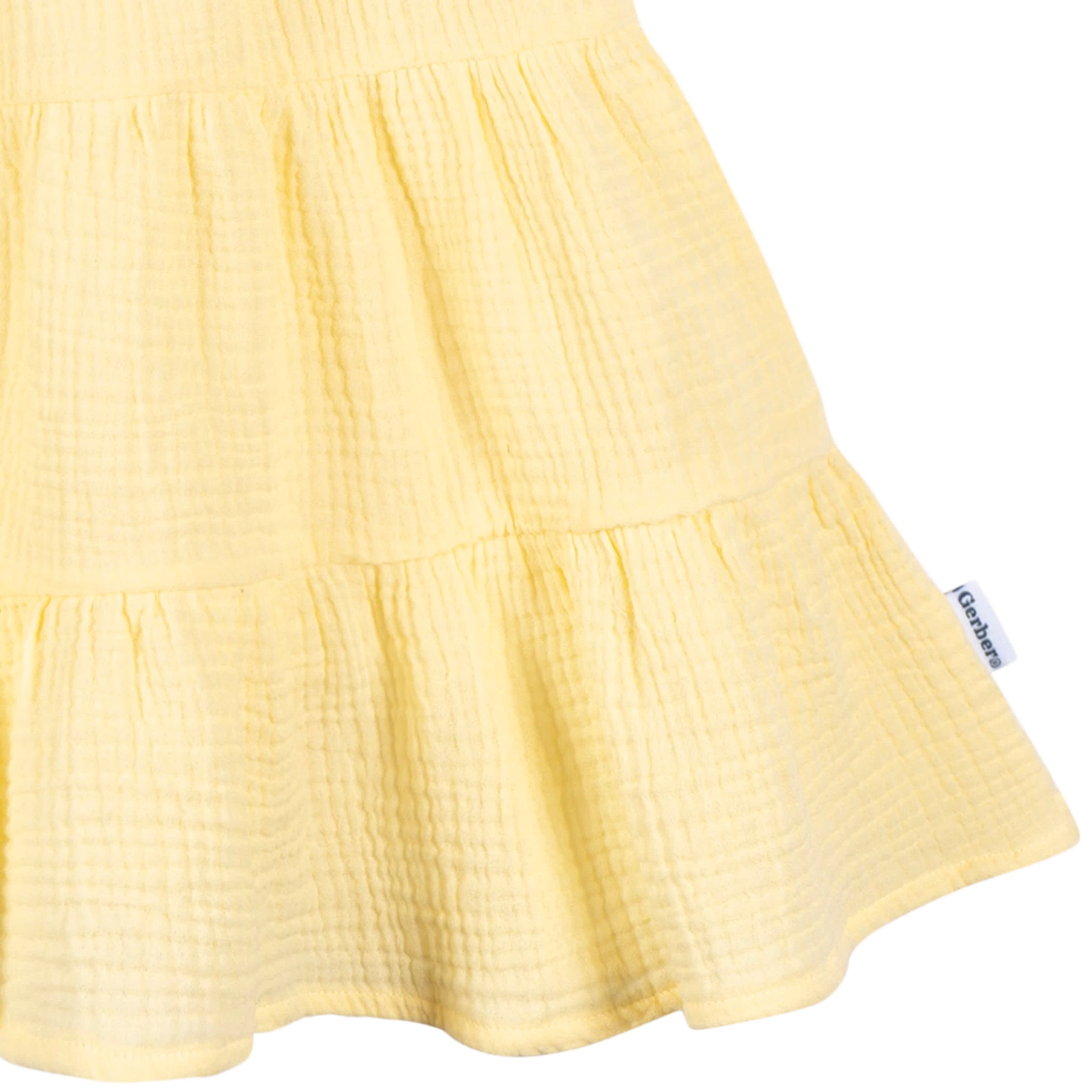Toddler Girls Yellow Tiered Dress-Gerber Childrenswear Wholesale