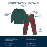 2-Piece Men's Stewart Plaid Pajama Set-Gerber Childrenswear Wholesale