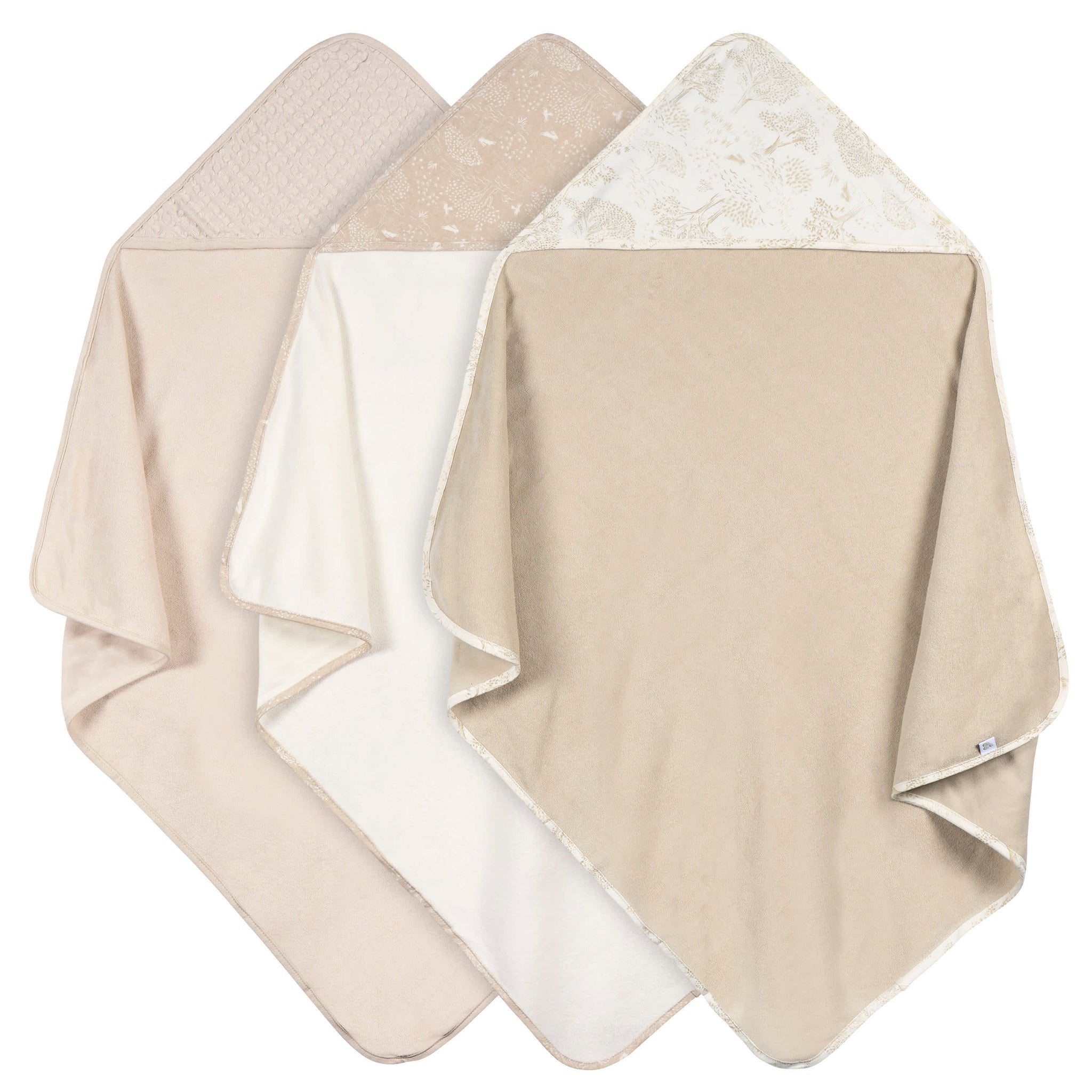 3-Piece Baby Neutral Tan Hooded Towel-Gerber Childrenswear Wholesale