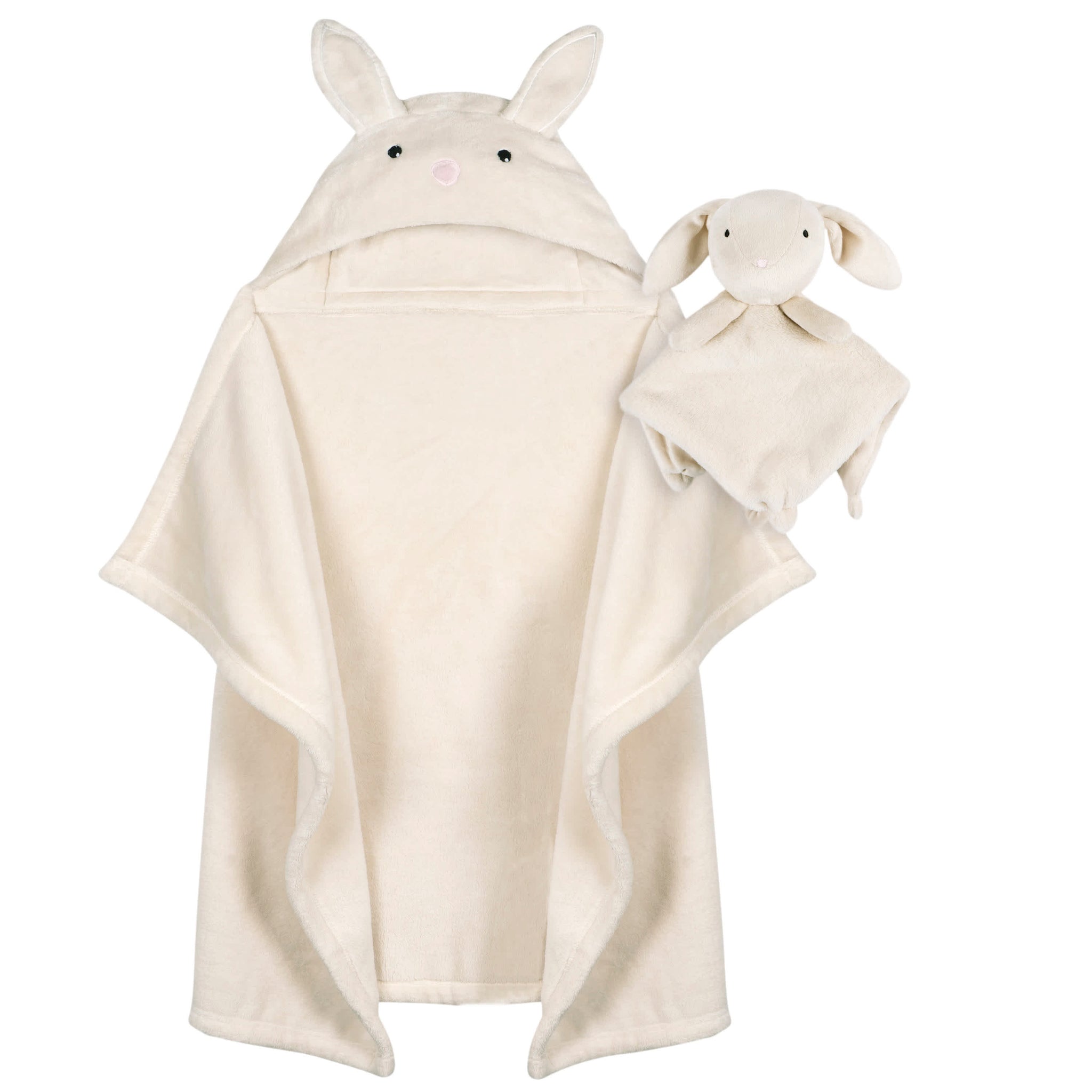 2-Pack Baby Girls Retro Floral Hooded Wearable Blanket & Security Blanket Set-Gerber Childrenswear Wholesale