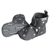 Baby Neutral Gray Stars Soft Booties-Gerber Childrenswear Wholesale