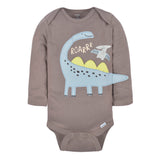 3-Pack Baby Boys Dino Long Sleeve Onesies® Bodysuits-Gerber Childrenswear Wholesale