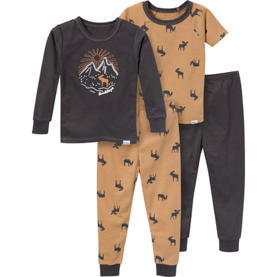 4-Piece Infant & Toddler Boys Moose Pajamas Set-Gerber Childrenswear Wholesale