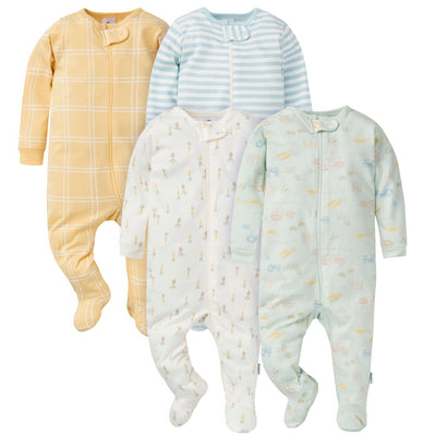 4-Pack Baby Neutral Farm Sleep 'N Plays-Gerber Childrenswear Wholesale